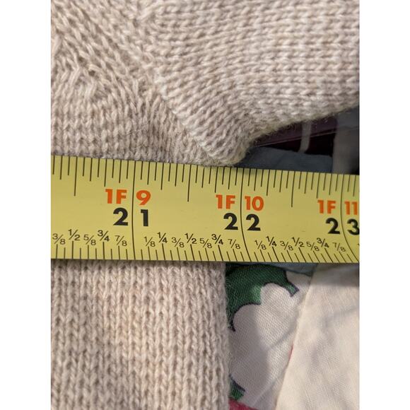 Talbot's Oatmeal Wool Blend Pocket Open Front Sweater Blazer Womens Sz S - Picture 6 of 8